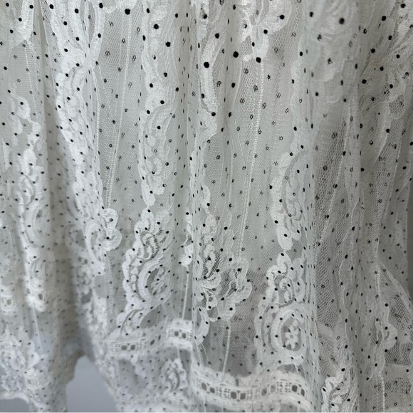 NSR Lace Midi Dress Sleeveless Fit & Flare Size M Micro Dot - Picture 12 of 13